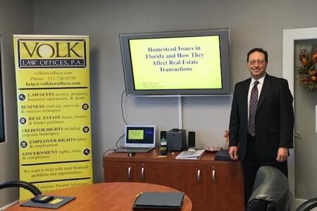 VolkLaw Attorney, Michael Dujovne Presents Homestead Issues in Florida